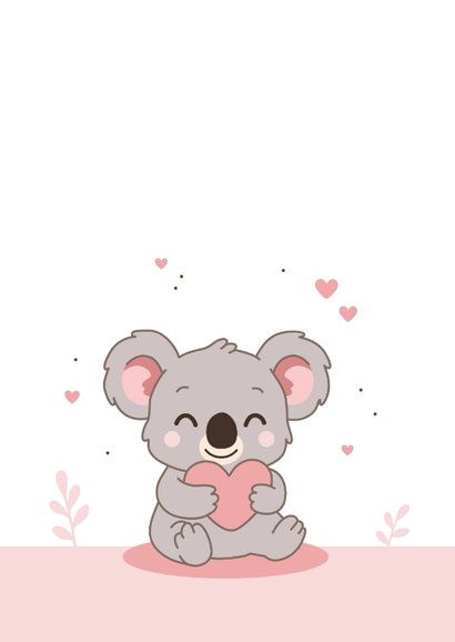 Felicitatie koala met hartje 2