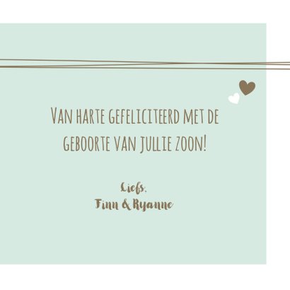 Felicitatie - Label, lijnen, jongen, takje 3