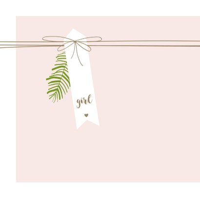Felicitatie - Label, lijnen, meisjes, takje 2