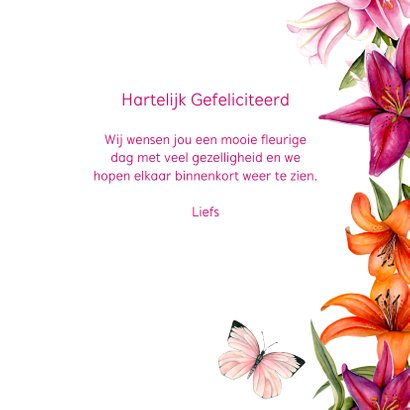 Felicitatie lelies vlinders 3