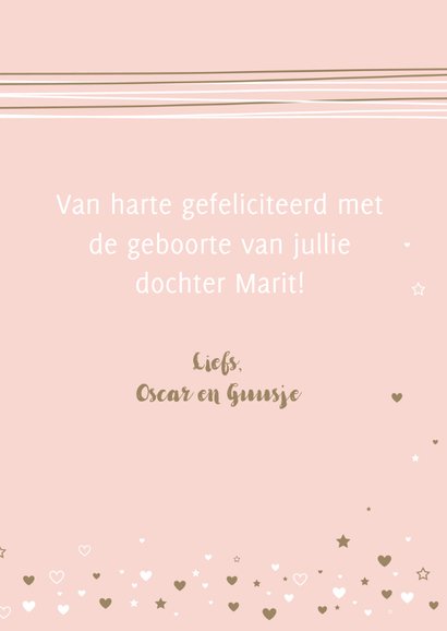 Felicitatie - Lijnen, harten, label, girl 3