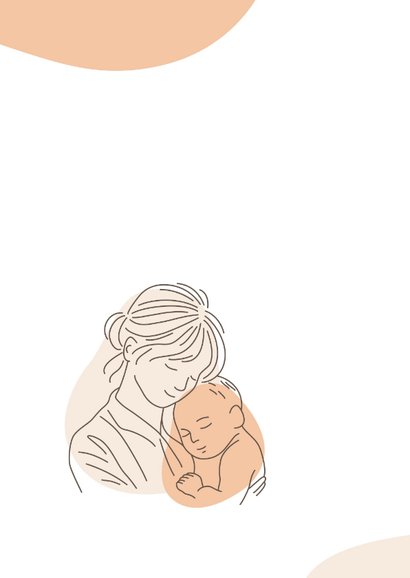 Felicitatie lijntekening moeder met kindje 2