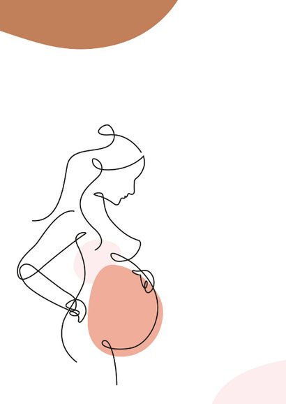 Felicitatie - Lijntekening zwangere vrouw 2