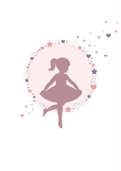 Felicitatie met silhouet ballerina 2