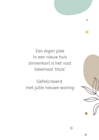 Felicitatie nieuwe woning gouden stippen 3