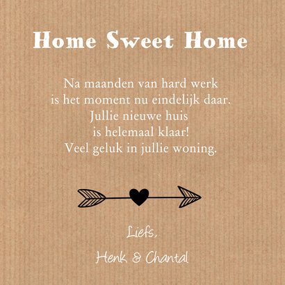 Felicitatie nieuwe woning hartjes krijtbord label 3