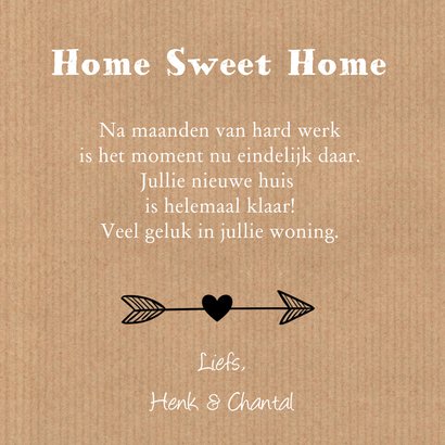 Felicitatie nieuwe woning hartjes krijtbord label 3