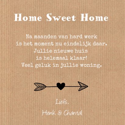 Felicitatie nieuwe woning hartjes krijtbord label 3