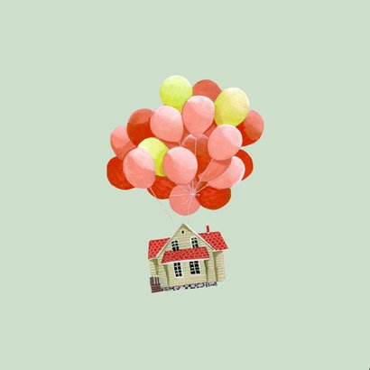Felicitatie nieuwe woning huis aan ballonnen 2