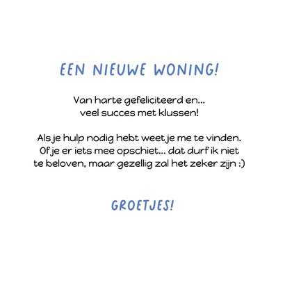 Felicitatie nieuwe woning Loeki 3