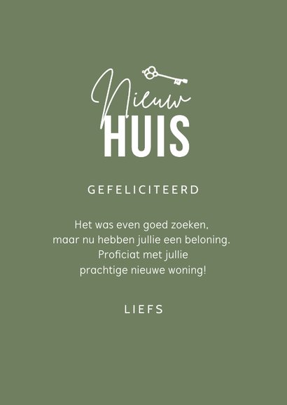 Felicitatie nieuwe woning nieuw huis sleutel huisjes 3