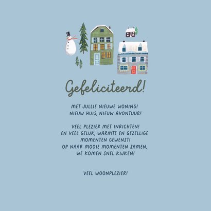 Felicitatie nieuwe woning winter huisjes patroon 3