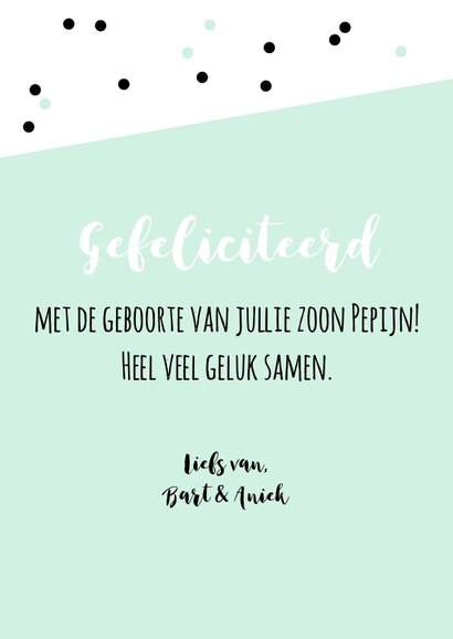 Felicitatie - Oogjes en stippen jongen 3