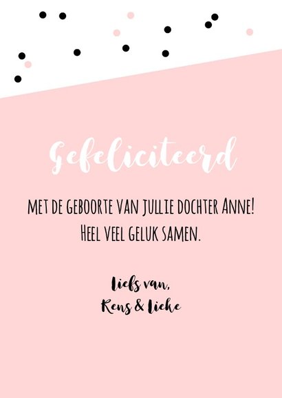 Felicitatie - Oogjes en stippen meisje 3