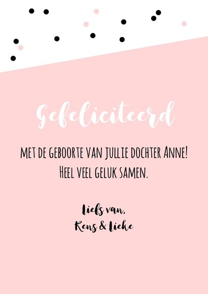 Felicitatie - Oogjes en stippen meisje 3