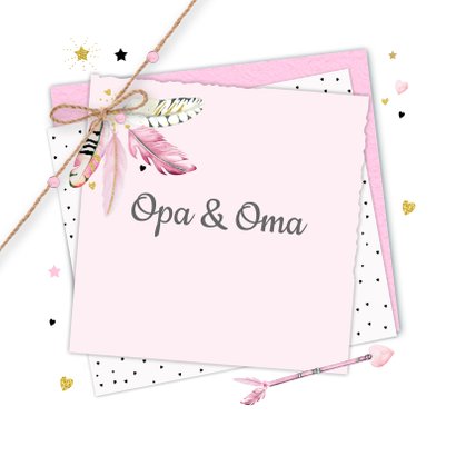 felicitatie opa en oma veertjes 2