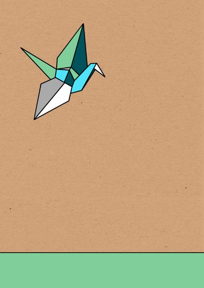 Felicitatie origami vogel zoon 2