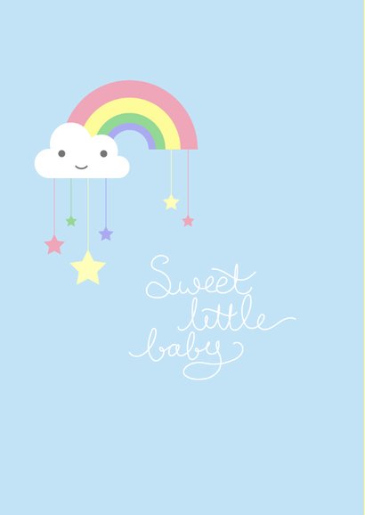 Felicitatie - Pastel regenboog sterren zoon 2