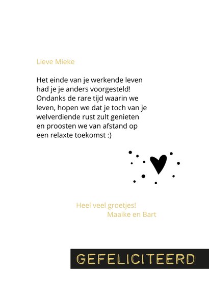 Felicitatie Pensioen in een historisch moeilijke tijd 3