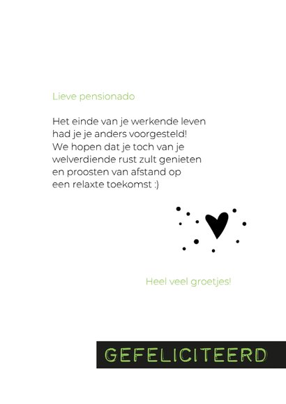 Felicitatie Pensioen in een moeilijke tijd 3