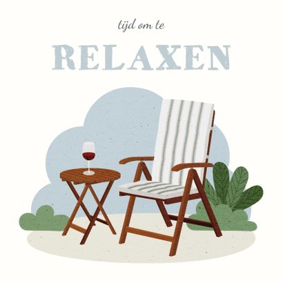 Felicitatie pensioen met tuinstoel tijd om te relaxen 2