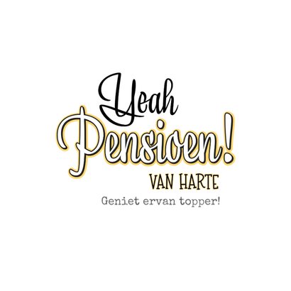 Felicitatie pensioen vrolijk handlettering en zonnestralen 2