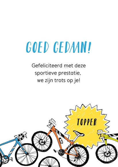 Felicitatie prestatie fietsen 3