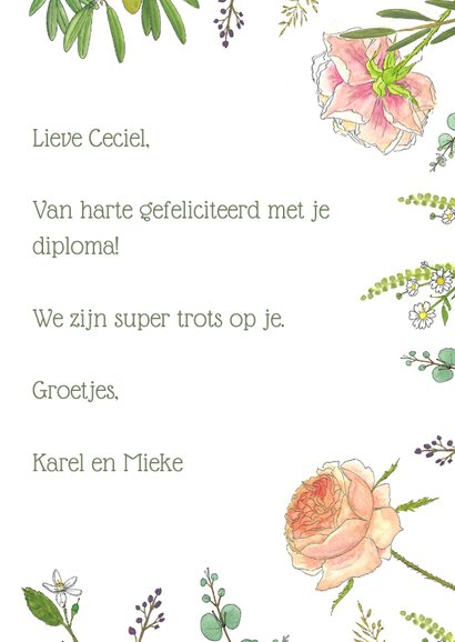 Felicitatie rozen en eucalyptus 3