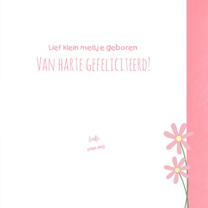 Felicitatie schattig kaartje met een lief beertje en bloemen 3