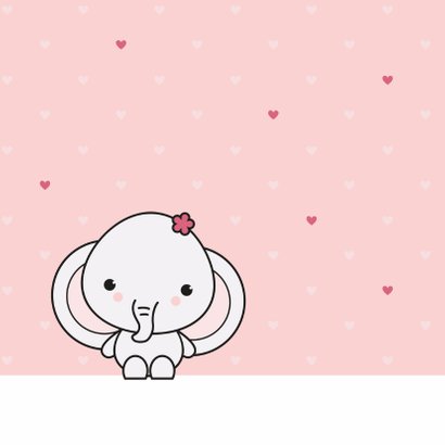 Felicitatie - Schattig olifantje meisje 2