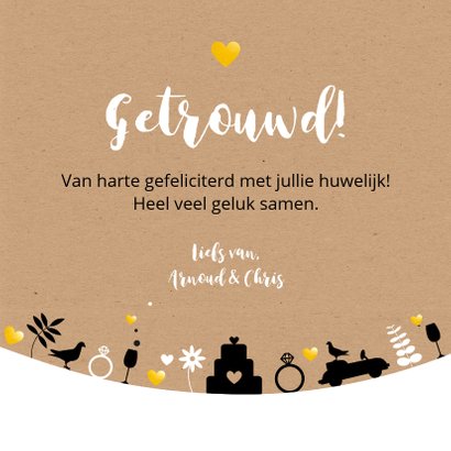 Felicitatie - Silhouetten huwelijk op kraft 3