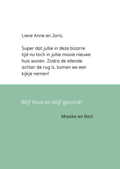 Felicitatie Stay home in your new home 3