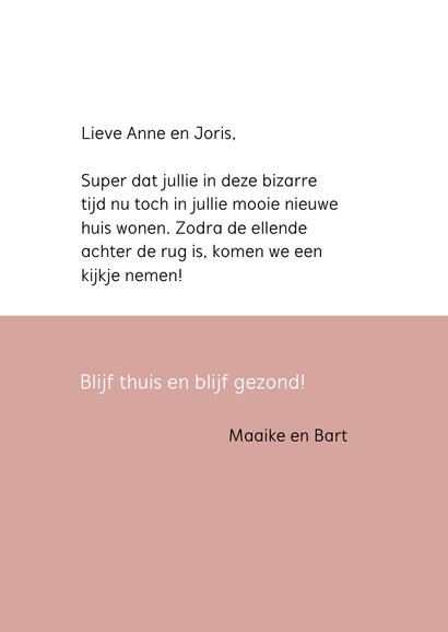 Felicitatie Stay home in your new home 3