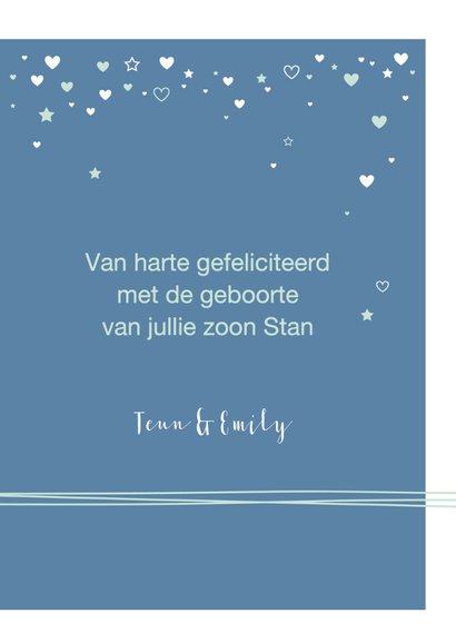 Felicitatie - Sterren met lijnen, jongen 3