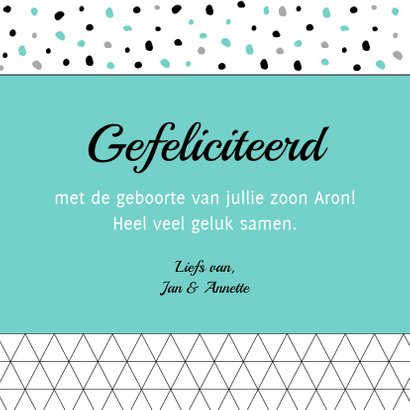 Felicitatie - Stippen en driehoekjes jongen 3
