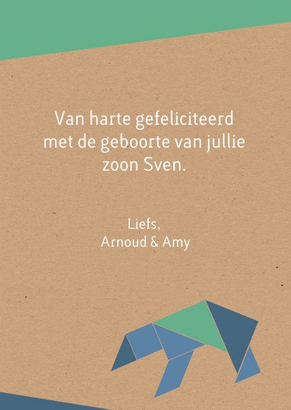 Felicitatie - Tangram beer voor een jongen 3