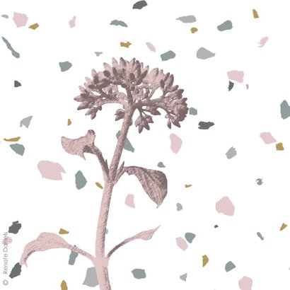 Felicitatie terrazzo met bloem 2