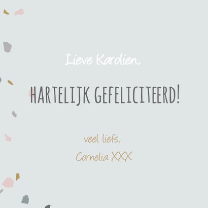 Felicitatie terrazzo met bloem 3
