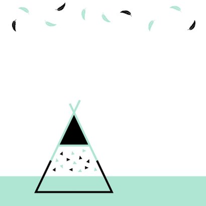 Felicitatie - Tipi met driehoekjes en veren 2