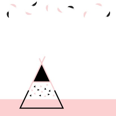 Felicitatie - Tipi met veertjes en driehoekjes 2