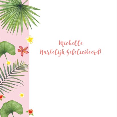 Felicitatie tropische bladeren 2
