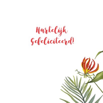 Felicitatie tropische bloemen 3