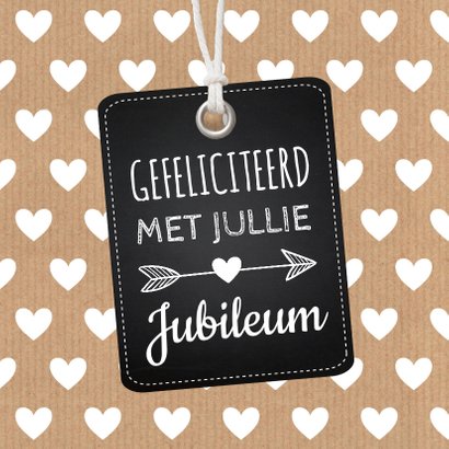 Felicitatie trouwdag label hartjes kraft 2