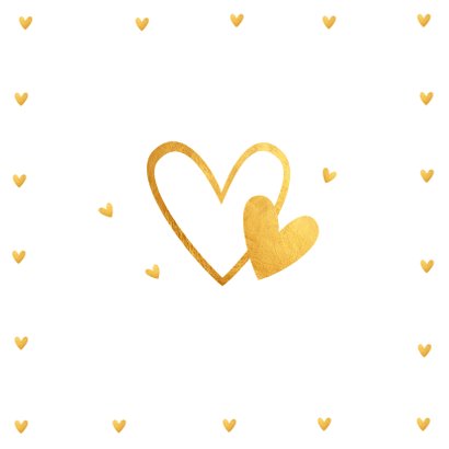 Felicitatie trouwdag typografie gouden hartjes 2