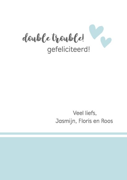 Felicitatie - tweeling hello little boys 3