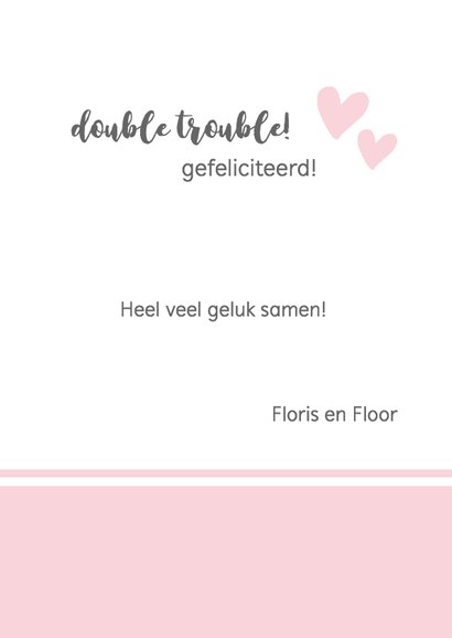 Felicitatie - tweeling hello little girls 3