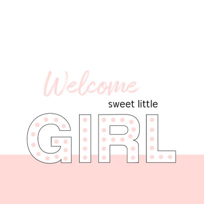 Felicitatie - Typografisch met roze 2