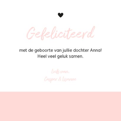 Felicitatie - Typografisch met roze 3