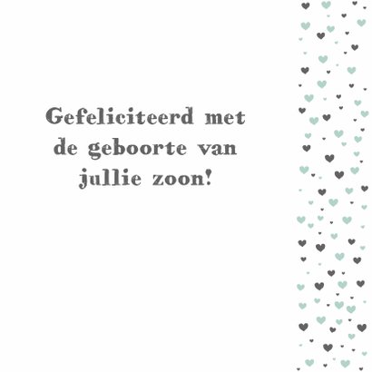 Felicitatie -Veel hartjes, groen 3