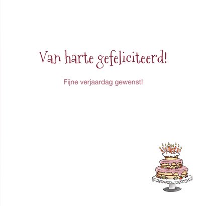 Felicitatie verjaardag met een lekker taart 3